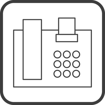 fax icon in line black square frames, line icon png