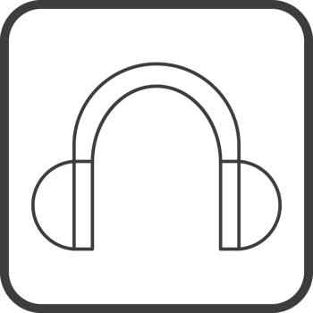 headphones icon in line black square frames, line icon png