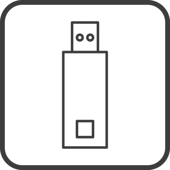 usb stick icon in line black square frames, line icon png