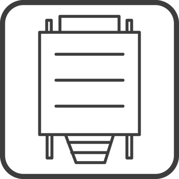 vga cable icon in line black square frames, line icon png