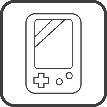 controller game icon in line black square frames, line icon png