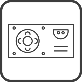 power supply icon in line black square frames, line icon png
