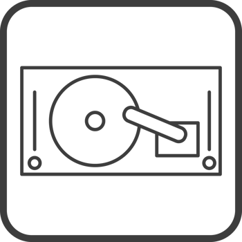 harddisk icon in line black square frames, line icon png