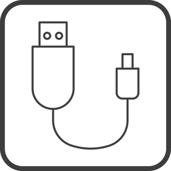 usb cable icon in line black square frames png