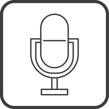 microphone computer icon in line black square frames, line icon png
