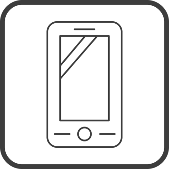 smartphone icon in line black square frames, line icon png
