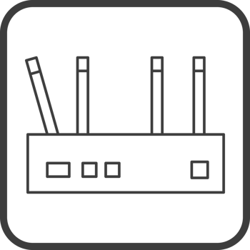 wifi router icon in line black square frames, line icon png