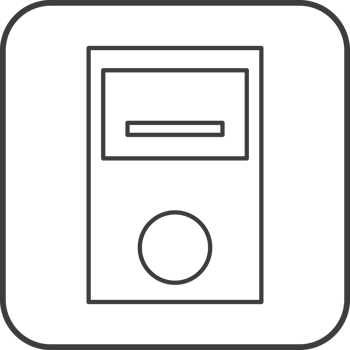 case computer icon in line black square frames, line icon png
