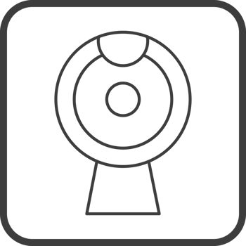 webcam icon in line black square frames, line icon png