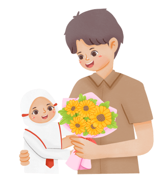 A man giving a flower to a girl png