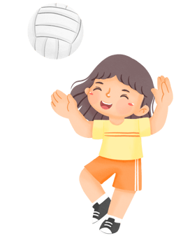 A girl is playing volleyball with a ball png