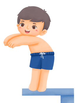 Boy diving into the pool png