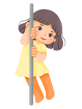 A girl is holding on to a pole png