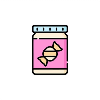 A jar of honey with a candy inside vector