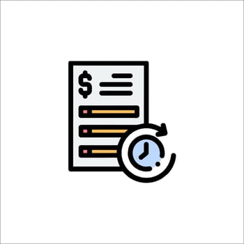 A clock and a paper document icon vector