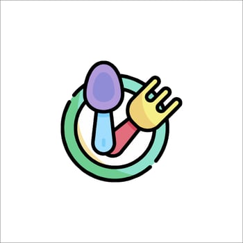 A colorful logo for a restaurant vector