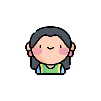 A cartoon woman with a smile on her face vector