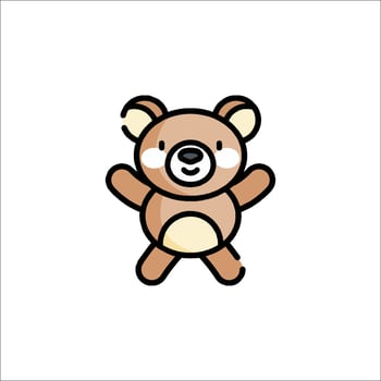 A teddy bear is shown in a cartoon style vector