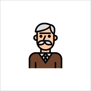 A man with a mustache and a tie on his head vector