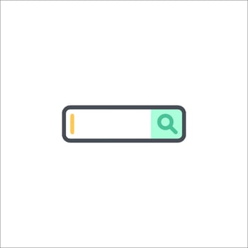 A search bar icon with a magnifying glass vector