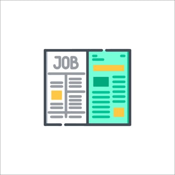 Job newspaper icon illustration vector