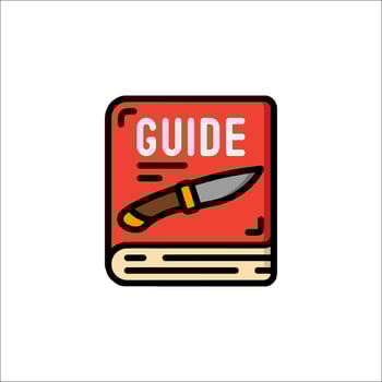 A knife and book icon on a white background vector