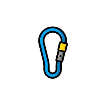 A blue carabine with a yellow handle vector