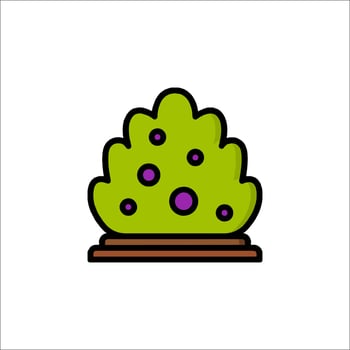 A green plant with purple dots on it vector