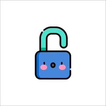 A cute lock icon with a smiley face vector