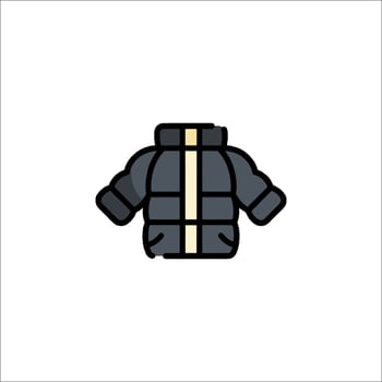 A black jacket with a yellow zipper on it vector