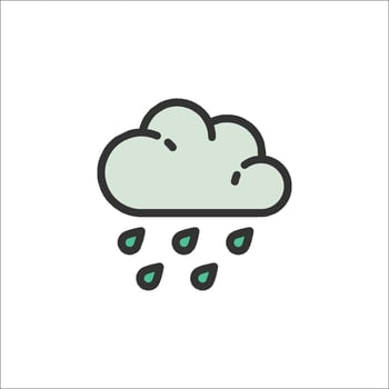 Rainy weather icon illustration vector
