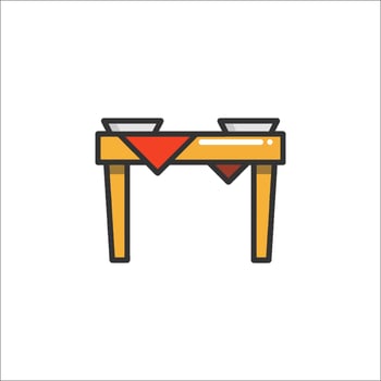 Table with two bowls on it vector