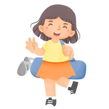 A girl with a backpack and a suitcase png