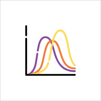 A graph with a line and a curve vector