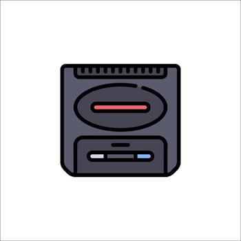 An icon of a computer with a red light vector