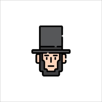 Abraham lincoln pixel art icon vector