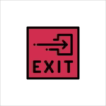 Exit sign icon vector