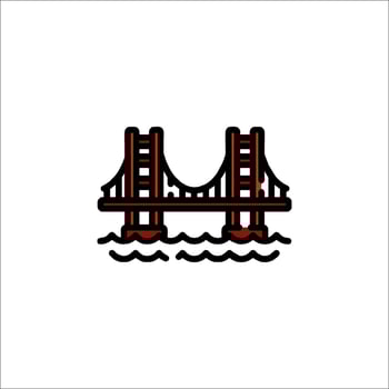 The golden gate bridge icon vector