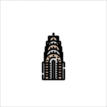 A logo for a building with a tower vector