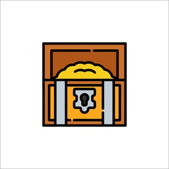 A treasure chest icon on a white background vector