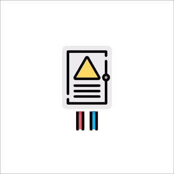 A file icon with a yellow triangle on it vector
