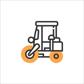A small truck with a trailer on it vector