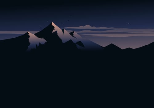 Beautiful calm sunset at mountain vector
