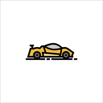 A yellow sports car icon on a white background vector