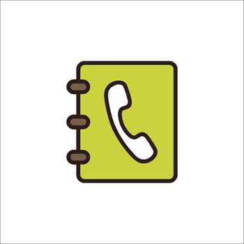 A phone icon on a green notebook vector