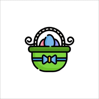 Easter basket icon illustration vector