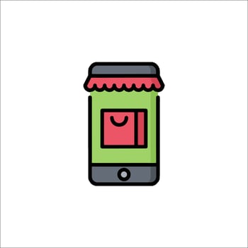 Shopping app icon illustration vector