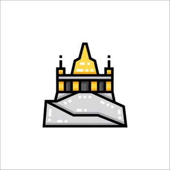 A golden and yellow logo for a building vector