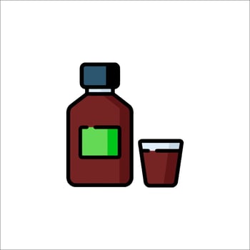 A bottle of alcohol and a glass of wine vector