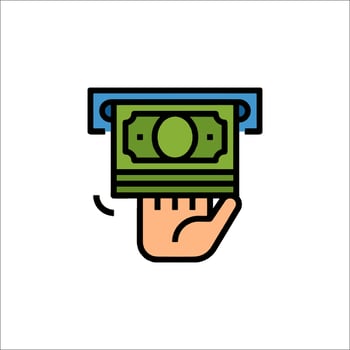 Money in hand icon illustration vector